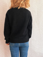 Button-Front Long Sleeve Sweater