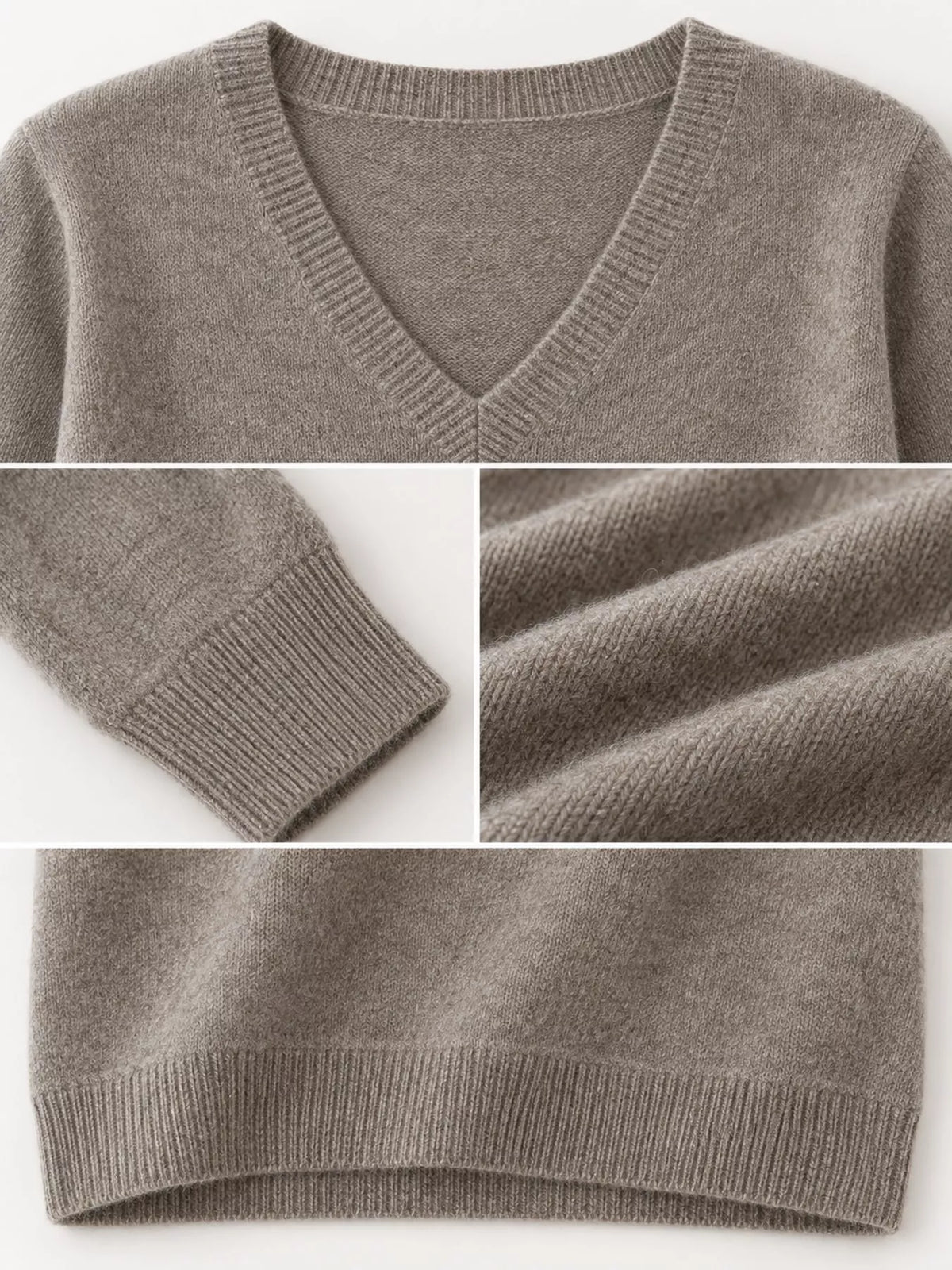 V-Neck Solid Color Sweater
