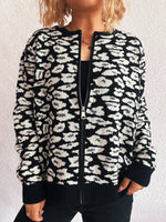 Zip Up Long Sleeve Cardigan