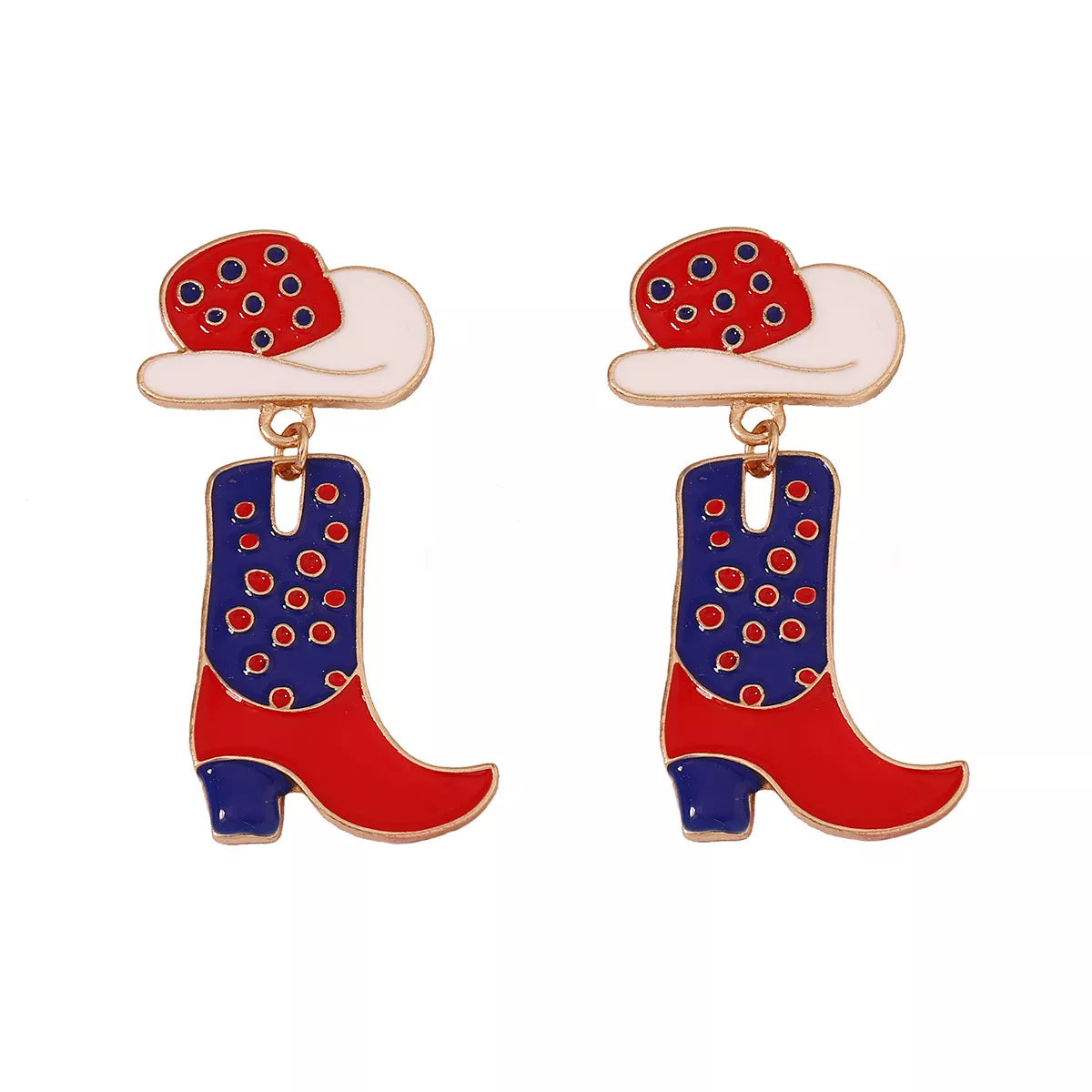 Cowgirl Boot and Hat Dangle Earrings