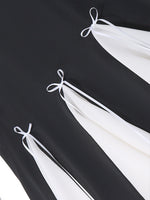 Two Tone Bowknot Decor Mini Dress