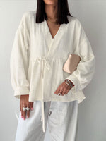 Tie Front Long Sleeve Shirt