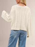 Cable Knit Button-Down Cardigan