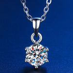 5 Carat Moissanite 925 Sterling Silver Pendant Necklace