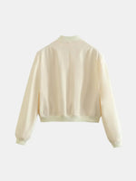Pocketed Snap Down Baseball Collar Jacket
