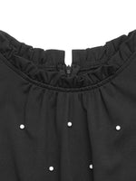 Pearl Detail Ruffled Cap Sleeve Jumpsuit