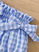 Children's Gingham Ruffle Trim Cami Top & Shorts Set