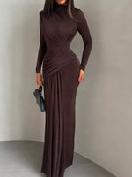 Ruched Long Sleeve Maxi Dress