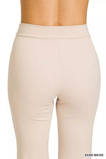 Zenana Heavy Ponte Elastic Waistband Pintuck Pants