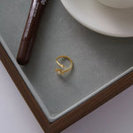 18K Gold-Plated Zircon Sun Bypass Ring