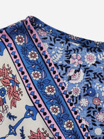 Plus Size Printed Surplice Half Sleeve Dress