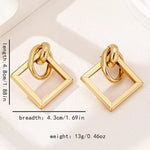 18K Gold-Plated Geometric Square Hoop Earrings