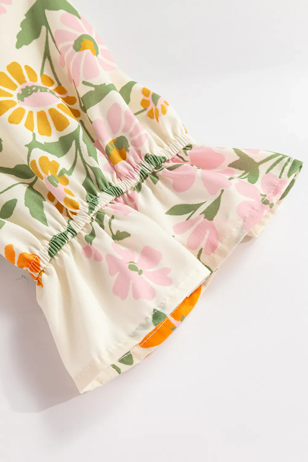 Multicolour Crochet V Neck Half Sleeve Boho Floral Blouse