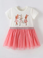 Children's Bunny Graphic Tulle Dress