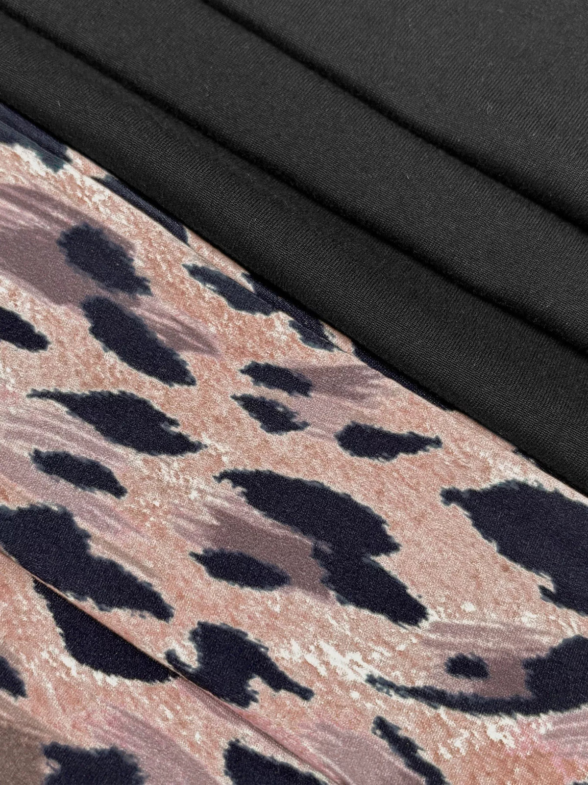 Round Neck Top and Leopard Pants Set