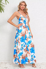 Printed Surplice Maxi Cami Dress