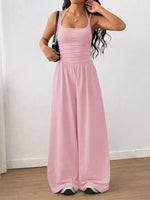 Spaghetti Strap Wide Leg Jumpsuit