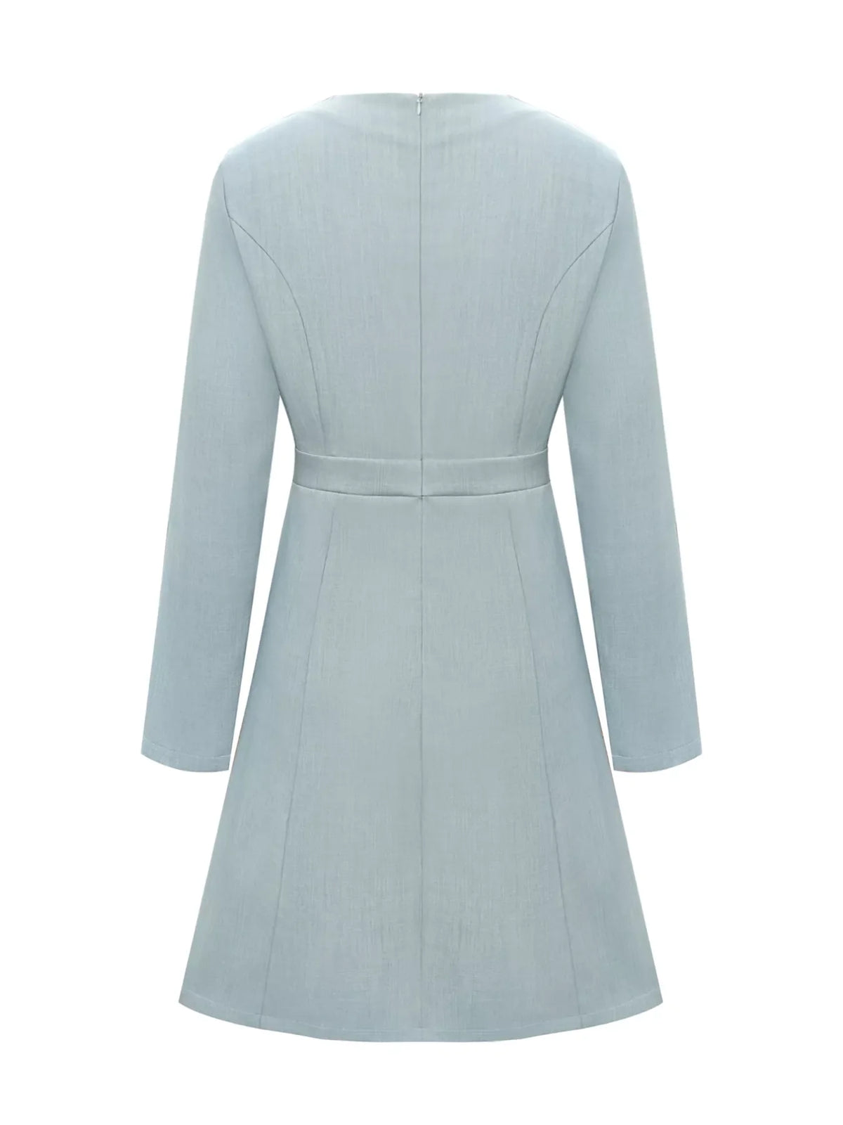 A-Line Decor Button Long Sleeve Dress