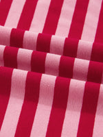 Contrast Striped Drop Shoulder V Neck Top