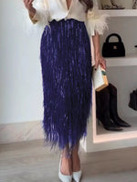 Fringe Long Sleeve Shirt & Skirt Set