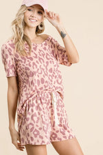 BiBi Leopard Shorts with Twill Tape Drawstring