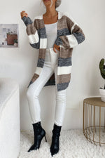Perfee Striped Long Sleeve Duster Cardigan