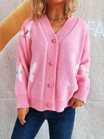 Butterfly Button Up Long Sleeve Cardigan