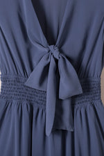 Tie-Front Mini Dress with Smocked Waist