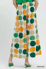 Umgee Dot Print Wide Leg Pants