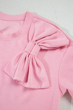 Bow Round Neck Short Sleeve T-Shirt