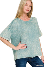 Zenana French Terry Acid Washed T-Shirt