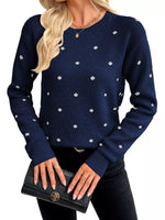 Polka Dot Crew Neck Sweater
