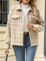 Plaid Button Up Long Sleeve Jacket