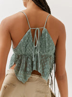 Lace Cropped Cami with Flowy Hem