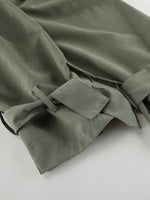 Lapel Collar Tie Waist Trench Jacket