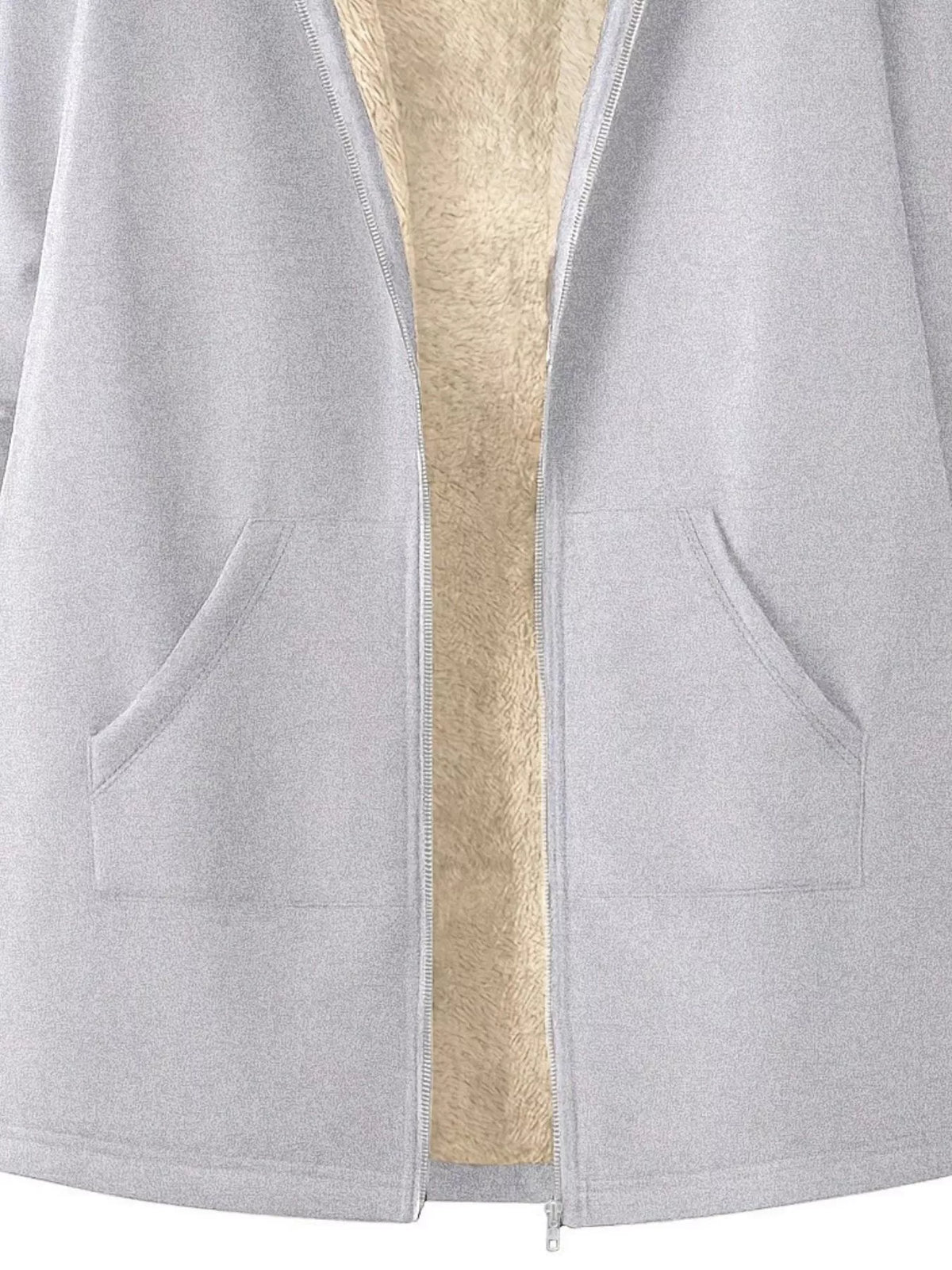 Fleece-Lined Zip Up Hooded Outerwear