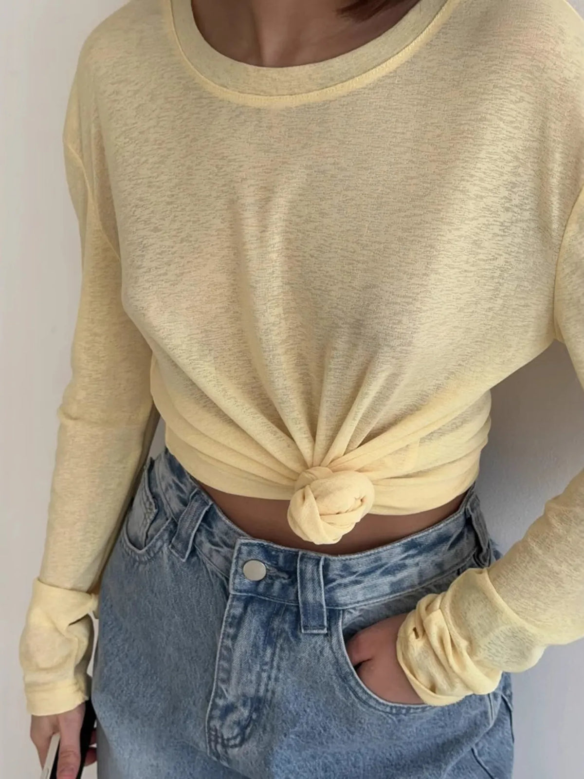 Knotted Long Sleeve T-Shirt