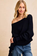 BiBi Waffle Knit Off Shoulder Top