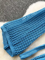 Knitted Crop Top and Slit Skirt Set