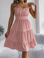 Smocked Back Tiered Cami Dress