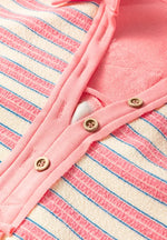 Striped Johnny Collar Long Sleeve Sweatshirt