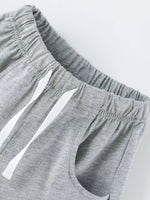 Children's Airplane Round Neck T-Shirt and Shorts Set