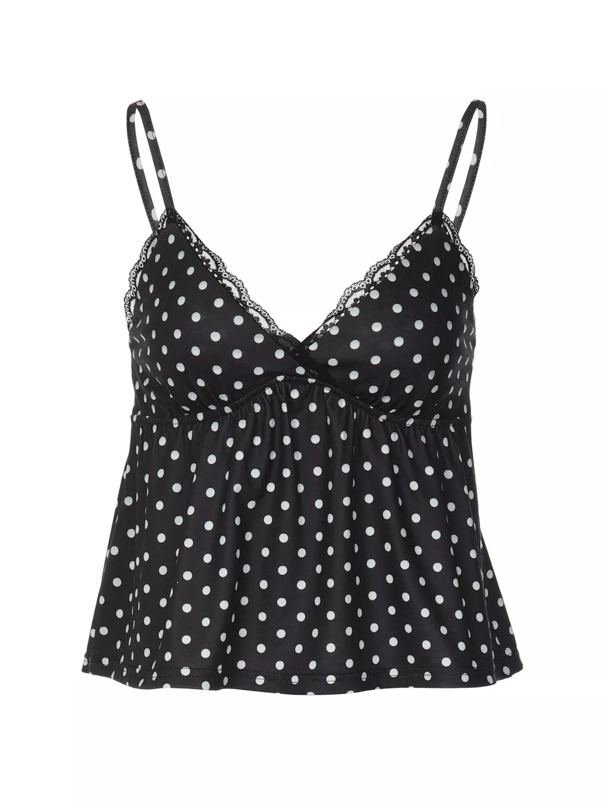 Polka Dot Lace Trim Cami