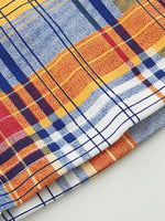 Children's Construction Vehicle Print Tee & Plaid Shorts Set