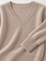 V-Neck Solid Color Sweater