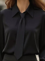 Collared Neck Long Sleeve Blouse