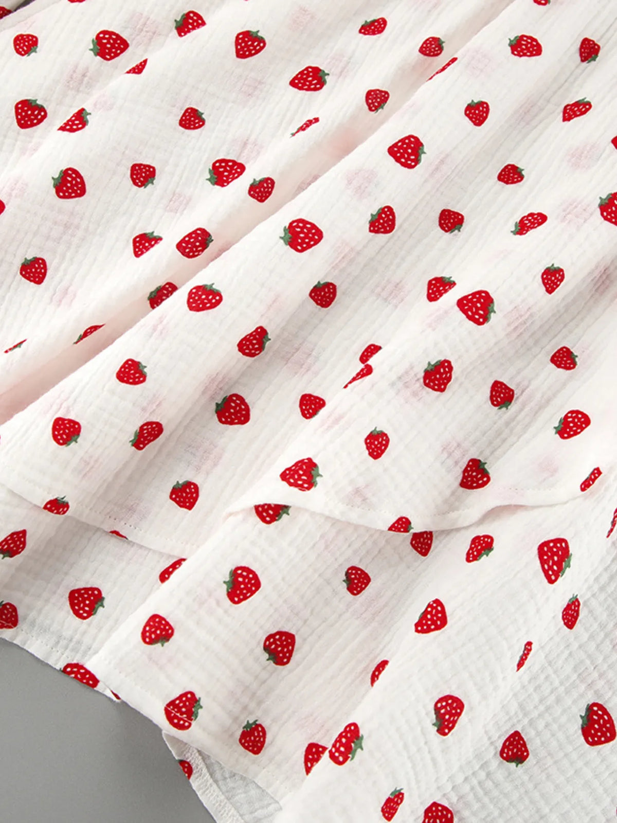 Strawberry Print Long Sleeve Mini Dress