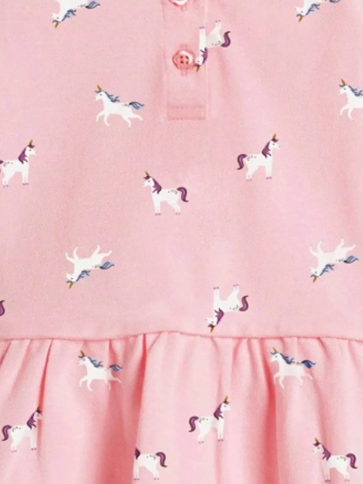 Children's Button Detail Short Sleeve Dress