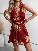 Crisscross Back Printed Romper