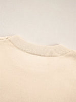 Front Center Seam Drop Shoulder Solid Sweater